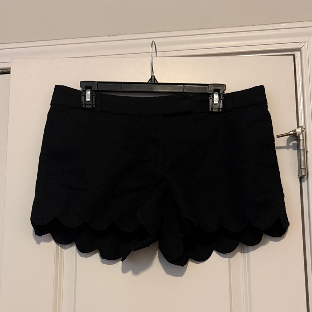 J. Crew Black Scalloped Shorts